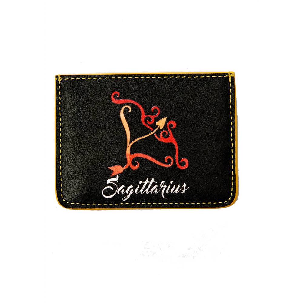 NEW EMM KUO women's horoscope sagittarius cardholder in black